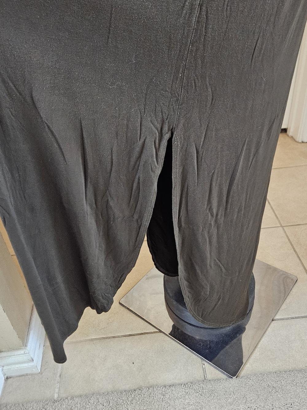 French Atmosphere Olive Green Short Sleeve Maxi Dress with Side Slits Size 1X - Picture 10 of 10